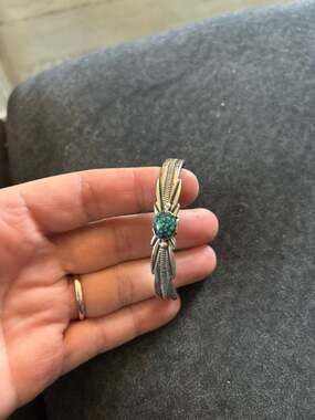 Wilson Begay Navajo Sterling Silver & Turquoise Cuff Bracelet